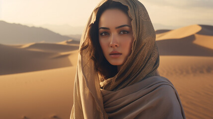 portrait of woman wearing head scarf