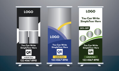 Corporate Business Roll Up Banner, X-Stand, Retractable banner Stand
