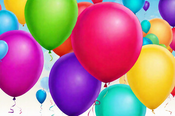 birthday background with colorful balloons