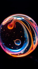 close-up view of a soap bubble