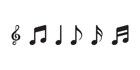 Music notes icon set, Music notes symbol, vector illustration - obrazy, fototapety, plakaty