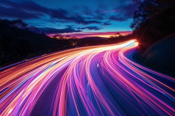 Highway at night - Powered by Adobe