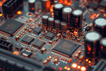 Close up of electronic circuit board
