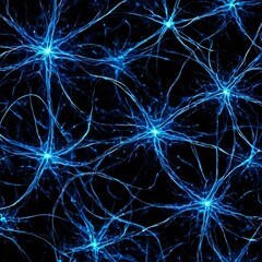 Abstract blue background with neurons