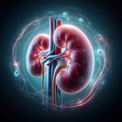 human kidney 3d renders realistic anatomy. human organ vector illustration