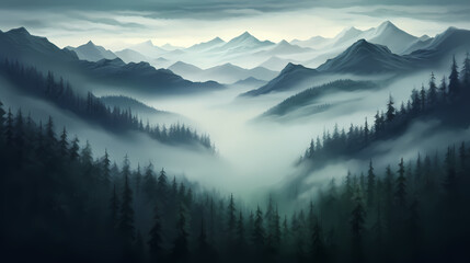 Obraz premium Majestic mountains, panoramic peaks PPT background