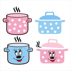 Kitchen utensil Cookware. Vector illustration.