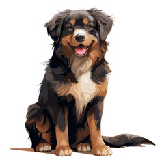 cute Hovawart Dog, realistic Illustration, Vector Graphic, realistic Style, isolated