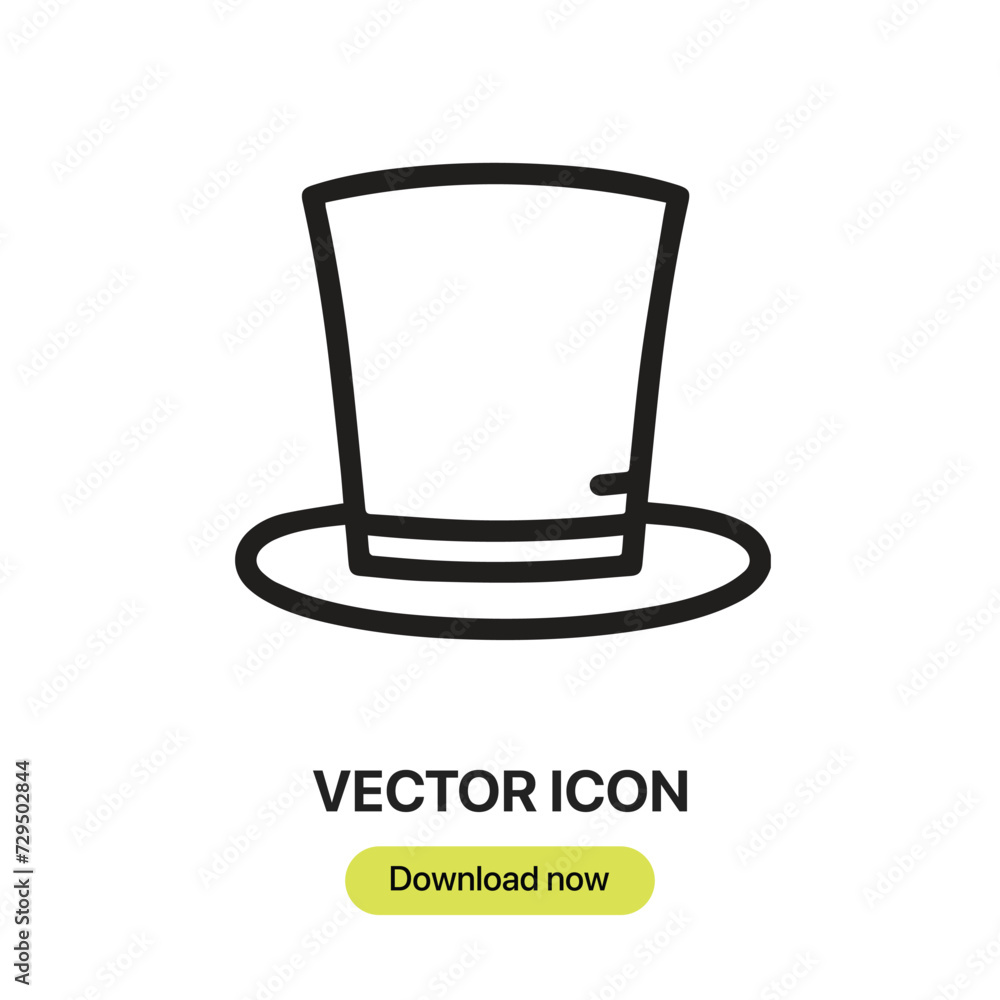 Poster top hat icon vector. linear-style sign for mobile concept and web design. top hat symbol illustratio