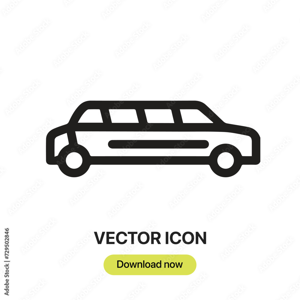 Poster limousine icon vector. linear-style sign for mobile concept and web design. limousine symbol illustr