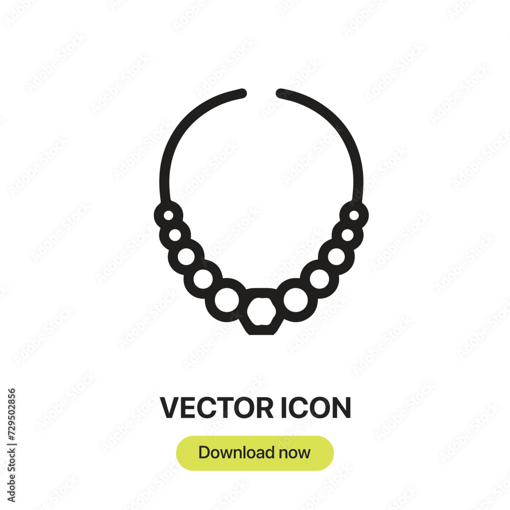 Leinwandbilder necklace icon vector. linear-style sign for mobile concept and web design. necklace symbol illustrat