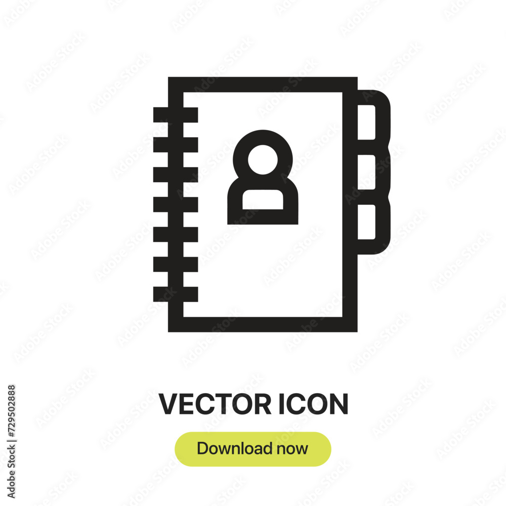 Poster phonebook icon vector. linear-style sign for mobile concept and web design. phonebook symbol illustr