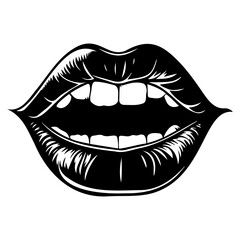 mouth, lips sketch vector illustration