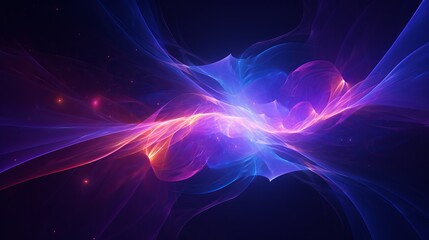 Vibrant neon fractal wallpaper: futuristic abstract art with cosmic elements