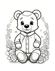 Naklejka premium Little bear coloring page
