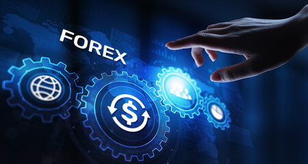 Fototapeta na wymiar Forex trading Currencies exchange stock market Investment business concept on virtual screen.