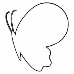 Butterfly doodle drawing and design.