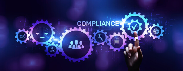 Compliance rules regulation business policy law concept.
