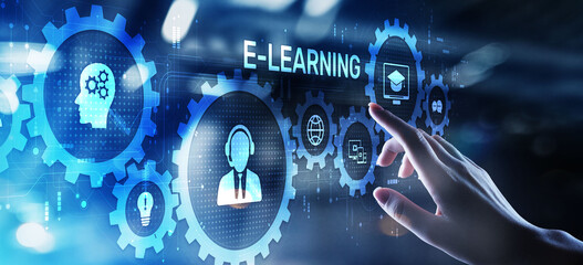 E-learning EdTech Education Technology elearning online learning internet technology concept.