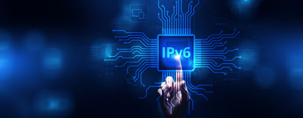 IPv6 address support local network internet technology concept.