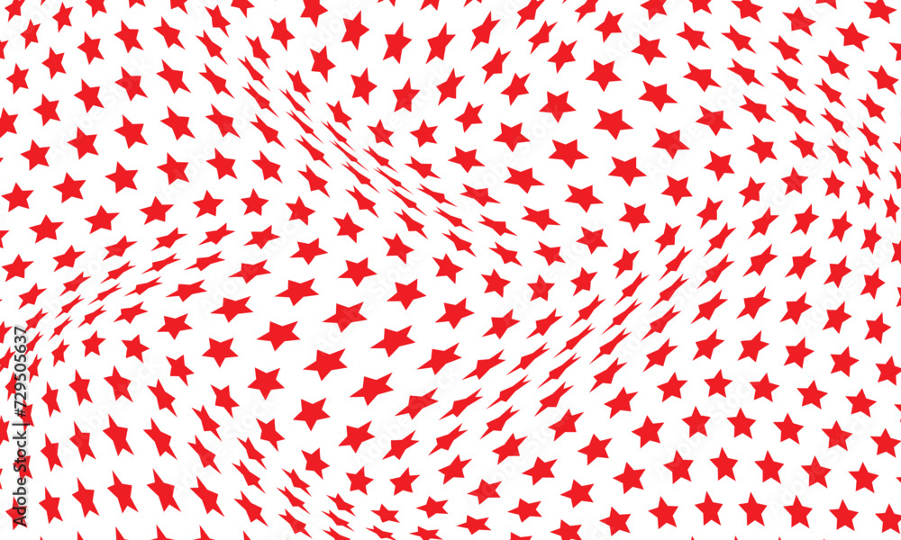Poster abstract seamless red star wave pattern.