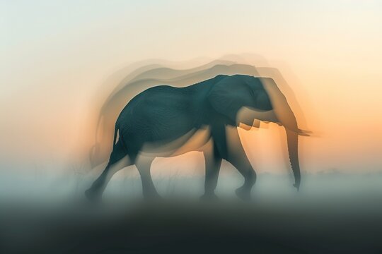 Minimalist silhouettes of animals, like elephants, in metallic finishes.