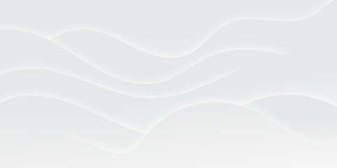 Abstract white and light gray wave modern soft luxury texture with smooth and clean vector subtle background illustration.	