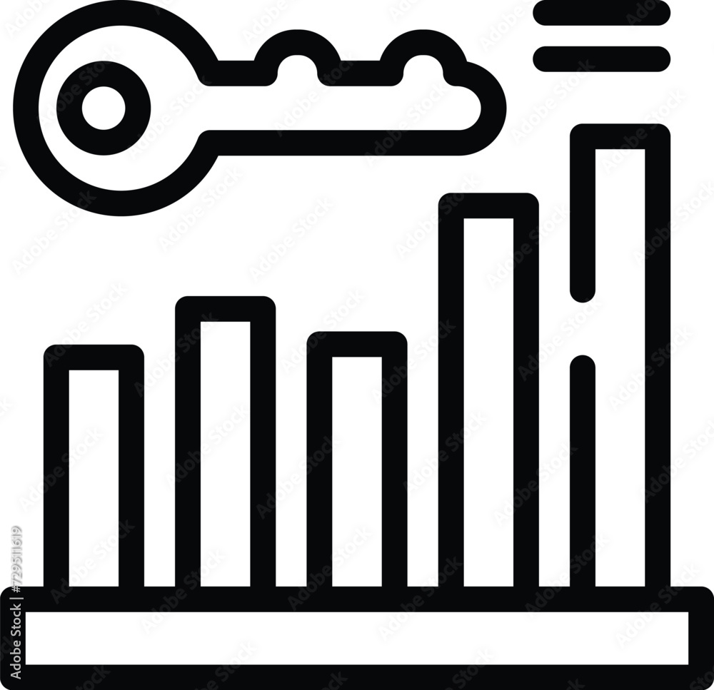 Poster business key graph icon outline vector. telework home. screen save call
