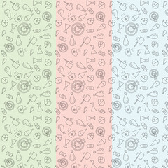 Vector sketchy kitchen pattern design
