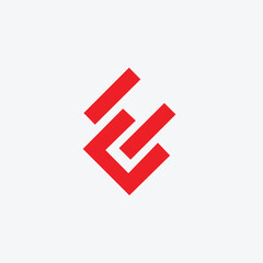 letters ec text logo design vector