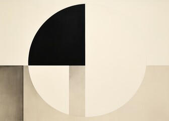 A monochrome painting featuring a bold black circle against a white background.