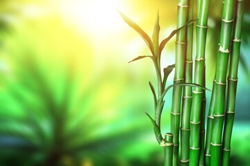 Sugar cane green plant on nature background.