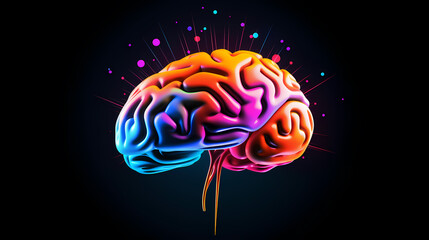 Creative human brain concept, creative light bulb background