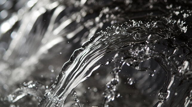 An extreme close-up of hair being rinsed under clear water focusing on the strands and water flow for a sense of refreshment and cleanliness.