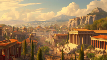 Epic Athens: Reliving Ancient Glory - obrazy, fototapety, plakaty