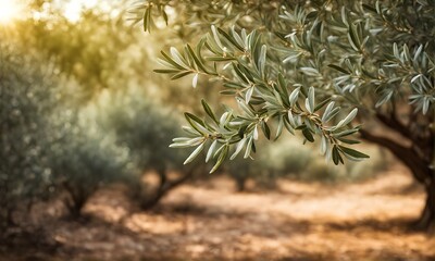 Olive branch with ripe olives in sunlight