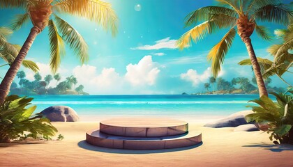 Obraz premium tropical island with palm trees