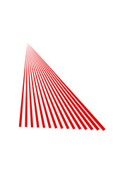 a bunch of fifteen red lines converging towards a common center, abstract modern design with 3D effect