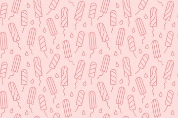 seamless menstrual pattern with tampons; woman's health concept- vector illustration