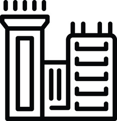 Reactor factory icon outline vector. Solar fuel. Green thermal energy
