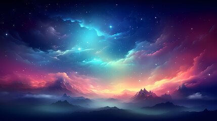 Fototapeta premium Gradient abstract stars background, starry night sky