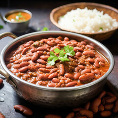 Delicious and spicy indian food rajma curry