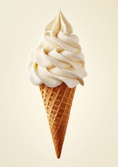 a cone of ice cream on white background
