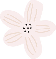 Hand drawn pink cherry, apricot tree blossom. Spring floral illustration, isolated natural element. Hand drawn vector for Easter, birthday or wedding greeting card, web. Springtime blooming clipart.