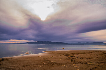 Ebro Delta, seen from Trabucador beach on a cloudy day