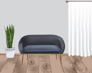 Room with sofa and plant