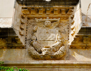 details of historic buildings in Galatina Lecce Italy