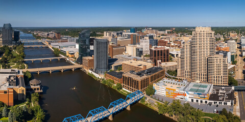Fototapeta na wymiar Downtown Grand Rapids is second largest metropolitan area in entire Michigan state.
