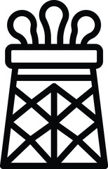 Fuel tower icon outline vector. City smoke dust. Breath substance fume