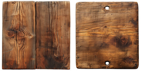 Wood Board Set Isolated on Transparent or White Background, PNG - obrazy, fototapety, plakaty